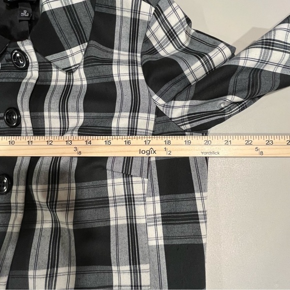 Vtg I.N. STUDIO Jacket GLEN PLAID Sz 12 Black White Grey RETRO Mid-Length PREPPY - Picture 14 of 16